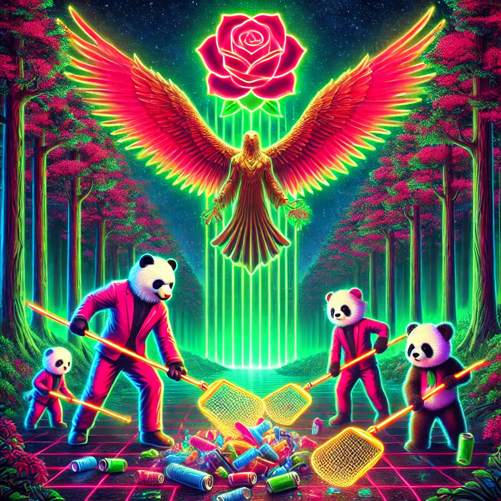 The Friends cleaning the landscape together